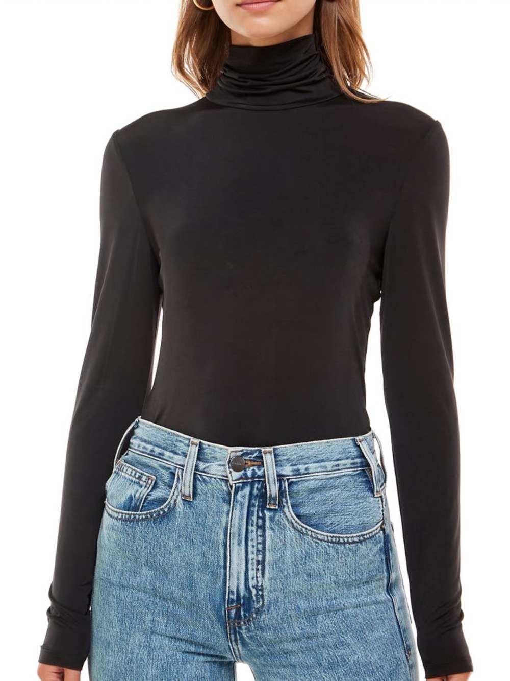 Agnes b. Paris Black Turtleneck Long Sleeve Top Size 3